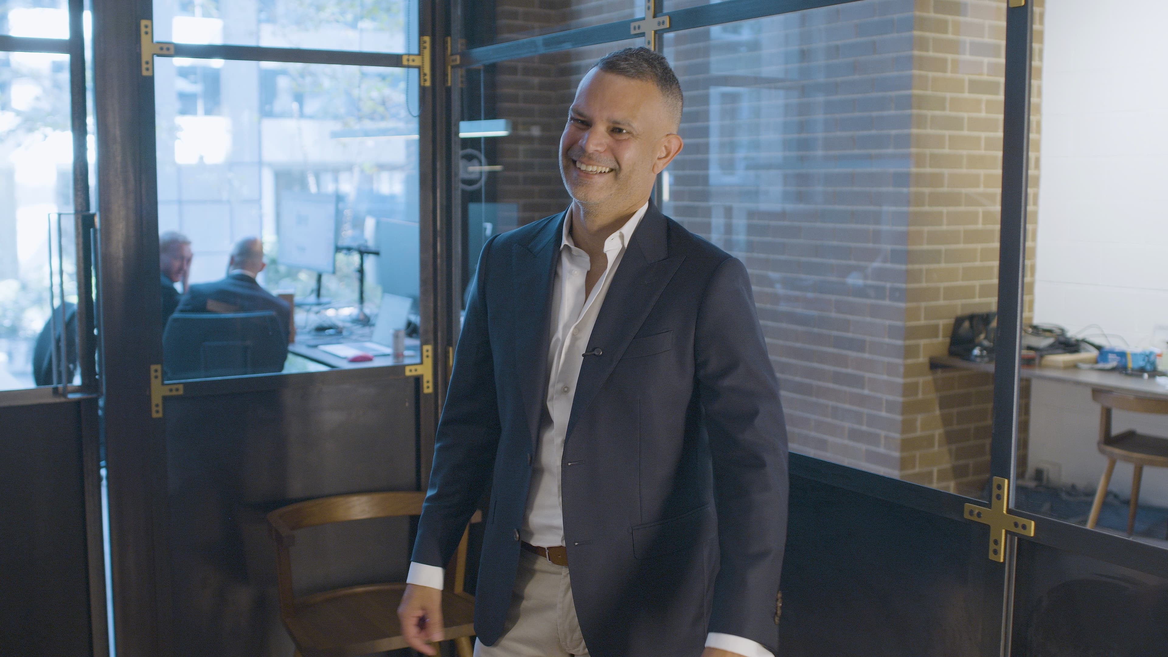 Chris, founder of Solace Life, at the office